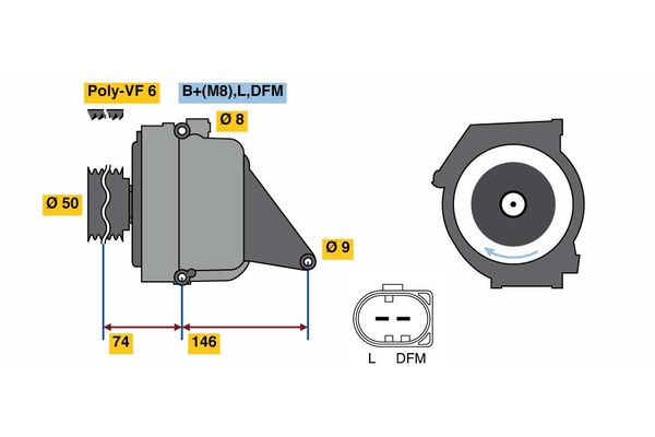 Alternator/Dynamo Bosch 0 122 0AA 3R0