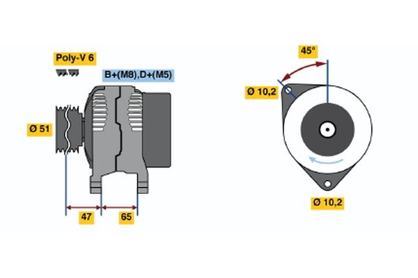 Bosch Alternator/Dynamo 0 123 110 007