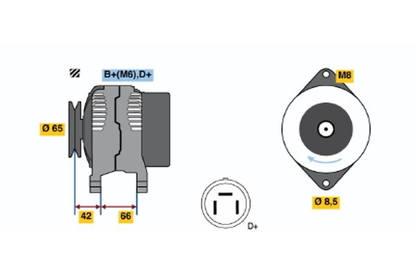 Alternator/Dynamo Bosch 0 123 115 012
