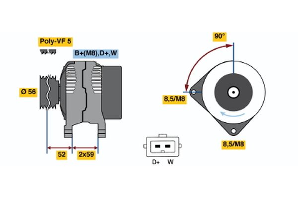 Alternator/Dynamo Bosch 0 123 320 036