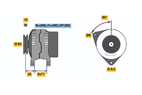 Alternator/Dynamo Bosch 0 986 044 880