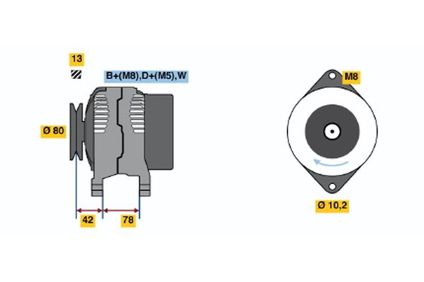 Bosch Alternator/Dynamo 0 123 310 052