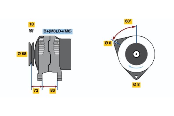 Bosch Alternator/Dynamo 0 123 315 004