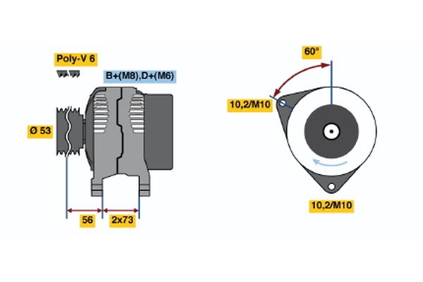 Alternator/Dynamo Bosch 0 123 320 012