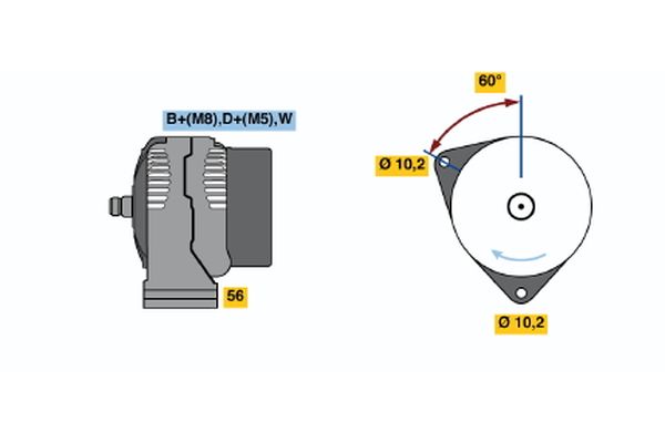 Alternator/Dynamo Bosch 0 123 515 501