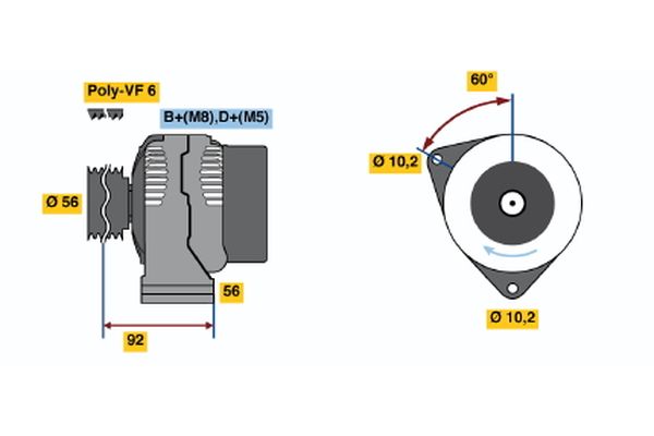 Alternator/Dynamo Bosch 0 986 041 110