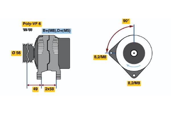 Alternator/Dynamo Bosch 0 986 041 000