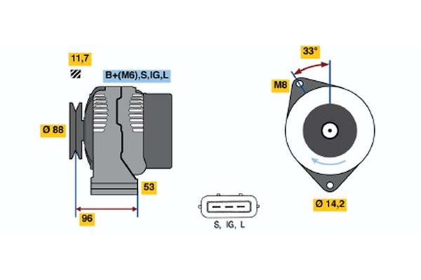 Alternator/Dynamo Bosch 0 123 325 008