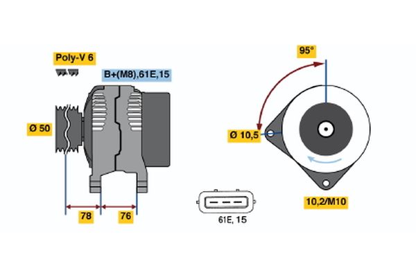 Alternator/Dynamo Bosch 0 123 325 010