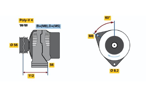 Alternator/Dynamo Bosch 0 123 335 001