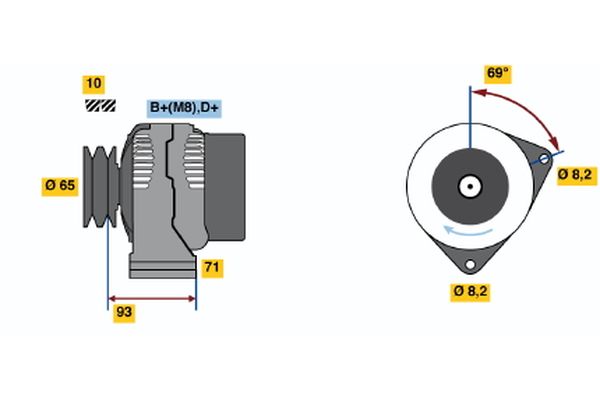 Alternator/Dynamo Bosch 0 123 500 005