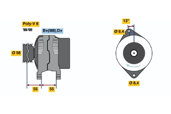 Alternator/Dynamo Bosch 0 986 039 170