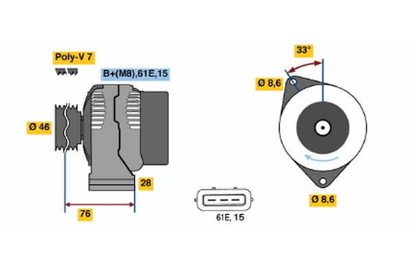 Alternator/Dynamo Bosch 0 123 515 002