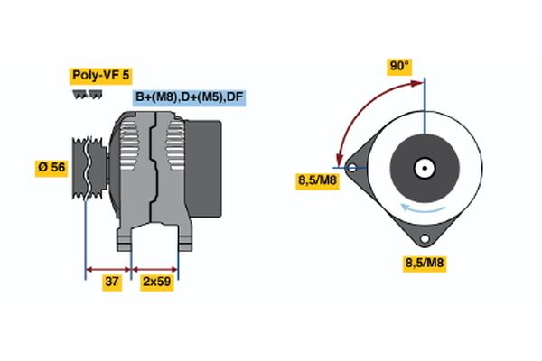 Bosch Alternator/Dynamo 0 123 515 003