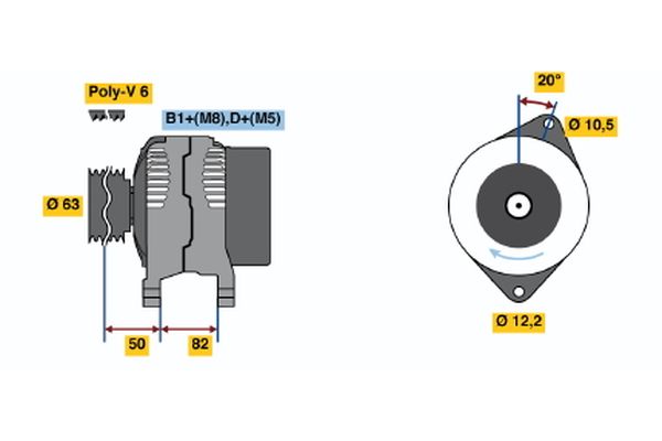 Alternator/Dynamo Bosch 0 124 225 016