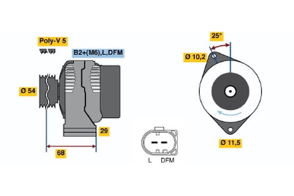 Bosch Alternator/Dynamo 0 124 225 020