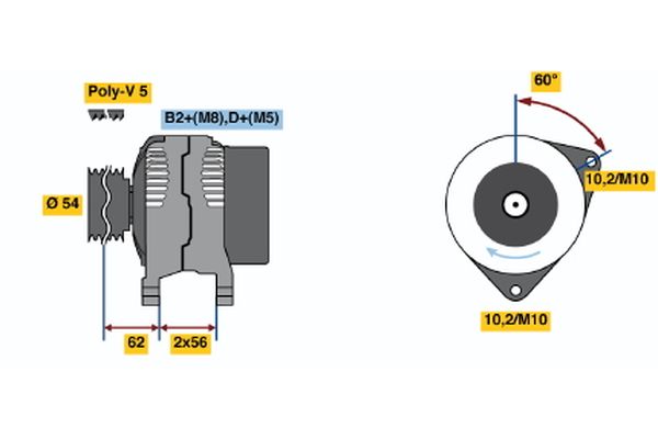 Bosch Alternator/Dynamo 0 124 225 049