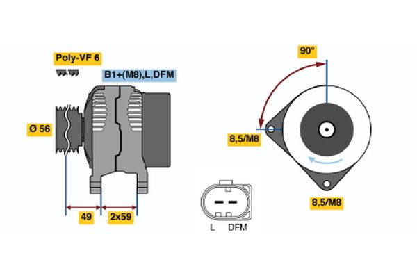 Alternator/Dynamo Bosch 0 124 525 091