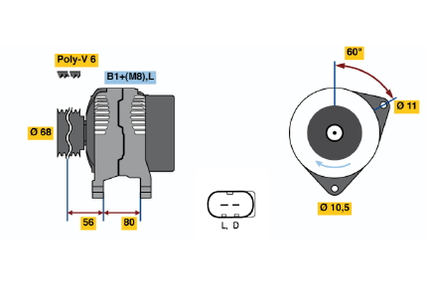 Bosch Alternator/Dynamo 0 124 515 044