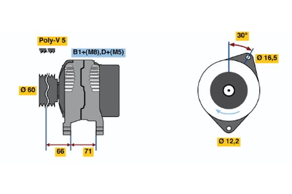 Bosch Alternator/Dynamo 0 124 325 058