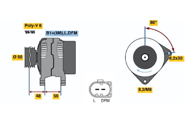 Bosch Alternator/Dynamo 0 124 325 126