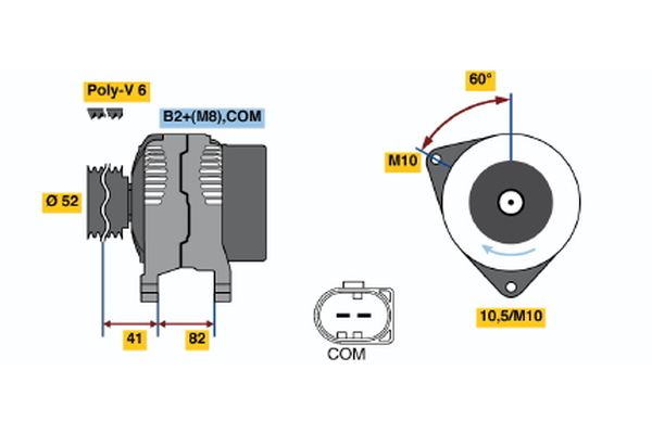 Bosch Alternator/Dynamo 0 124 525 107