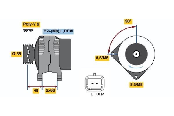 Alternator/Dynamo Bosch 0 124 525 136