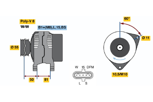 Bosch Alternator/Dynamo 0 124 655 005