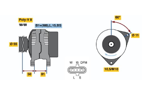 Bosch Alternator/Dynamo 0 124 555 005