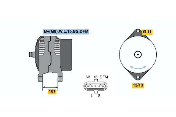 Bosch Alternator/Dynamo 0 124 555 020