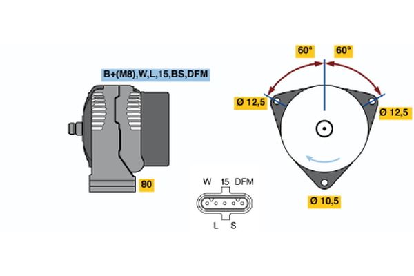 Bosch Alternator/Dynamo 0 124 555 041