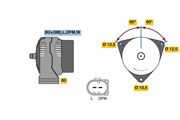 Bosch Alternator/Dynamo 0 124 615 030