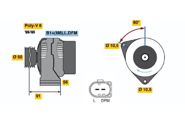 Alternator/Dynamo Bosch 0 986 047 610