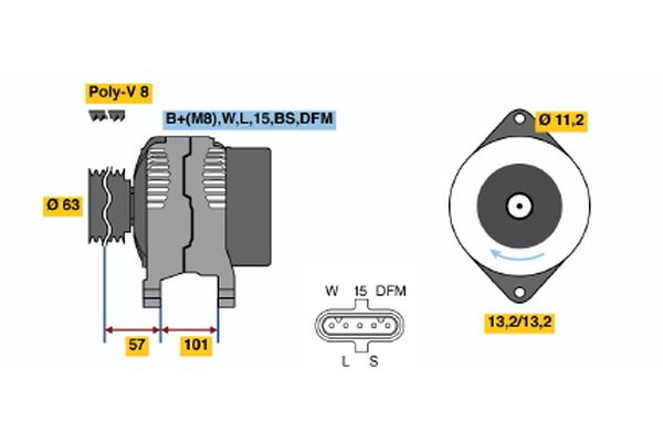 Bosch Alternator/Dynamo 0 124 655 013