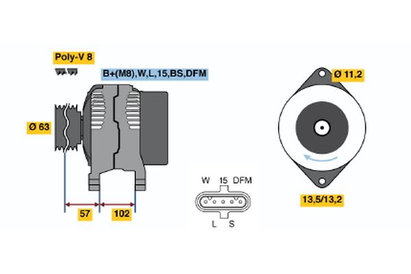 Bosch Alternator/Dynamo 0 124 655 024