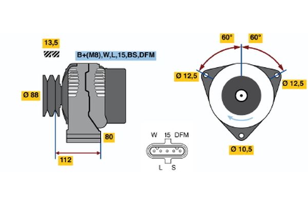 Bosch Alternator/Dynamo 0 124 655 037