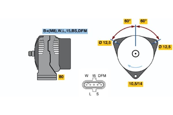Bosch Alternator/Dynamo 0 124 655 038