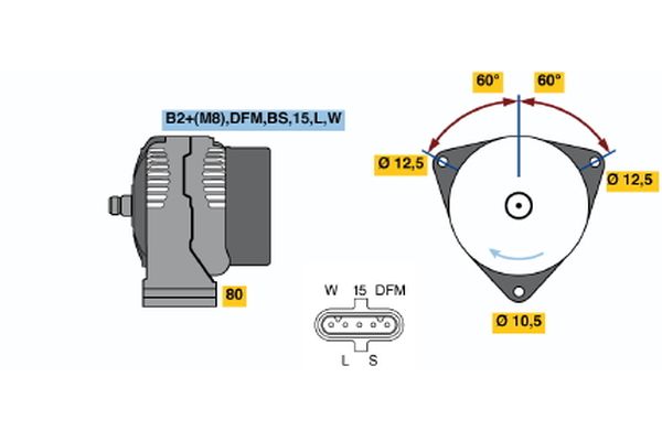 Bosch Alternator/Dynamo 0 124 655 042