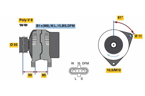 Bosch Alternator/Dynamo 0 124 655 065