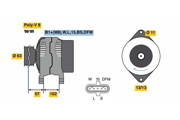 Bosch Alternator/Dynamo 0 124 655 102