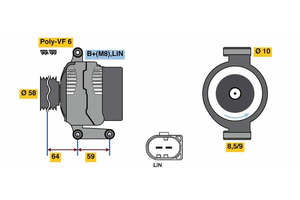 Alternator/Dynamo Bosch 0 125 711 045