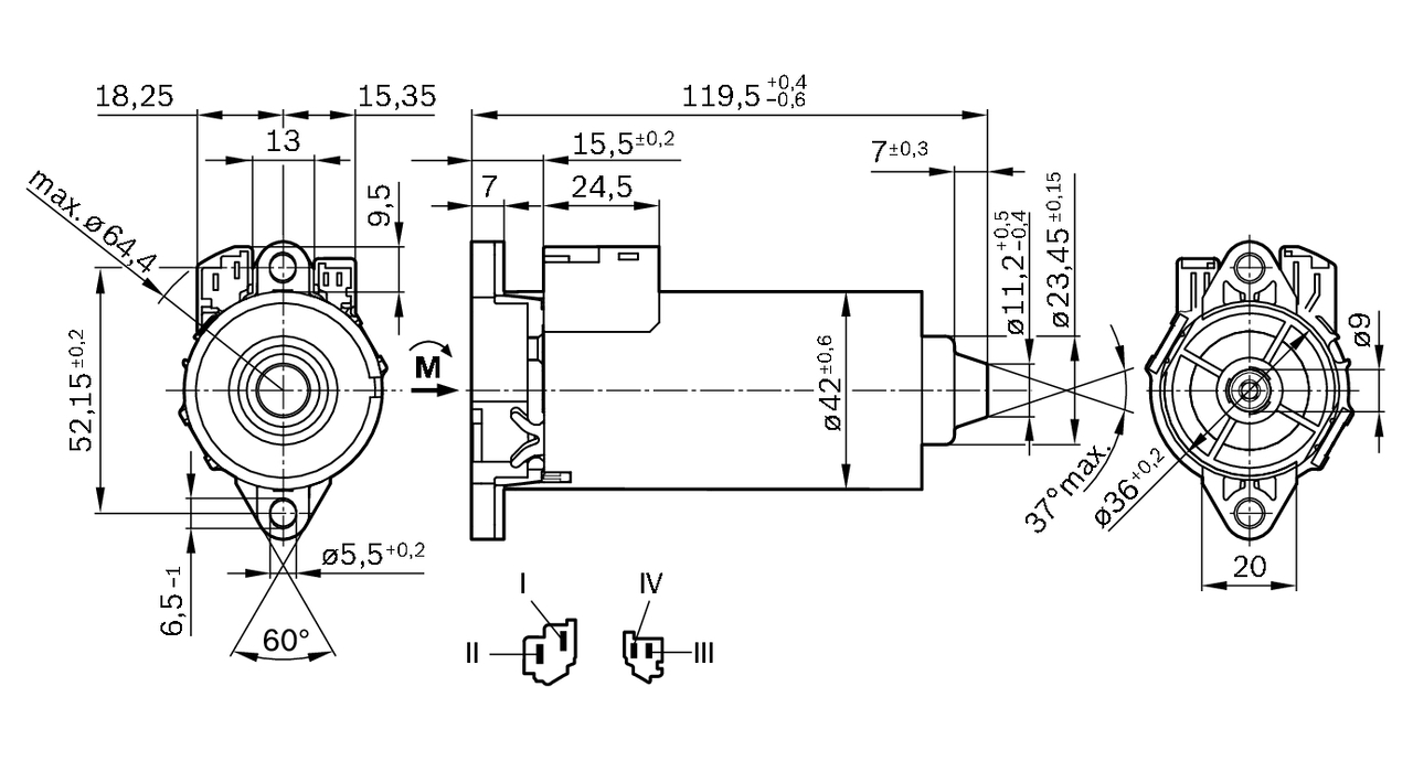 Bosch Stelmotor koplamp lichthoogte 0 130 002 634
