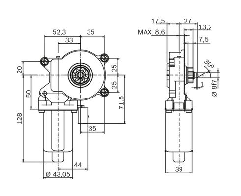 Bosch Raamopener elektrische motor 0 130 821 543