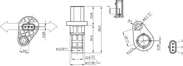 Bosch Krukas positiesensor 0 261 210 318