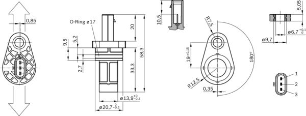 Bosch Krukas positiesensor 0 261 210 329