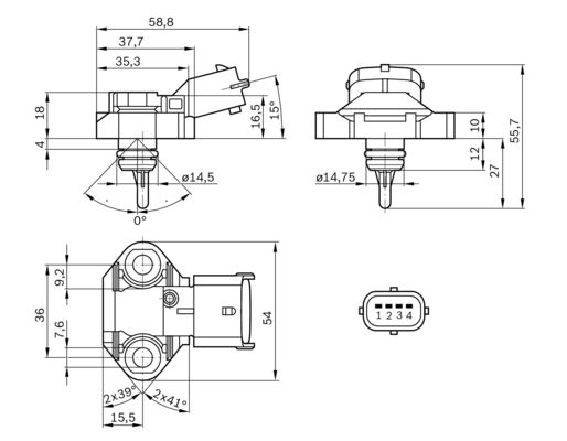 Bosch Brandstofdruk sensor 0 261 230 112