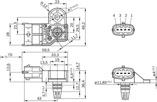 Bosch MAP sensor 0 261 230 245