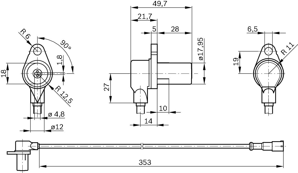 Bosch ABS sensor 0 265 006 227