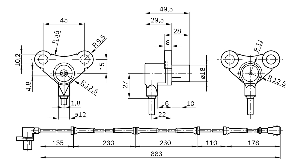Bosch ABS sensor 0 265 006 366