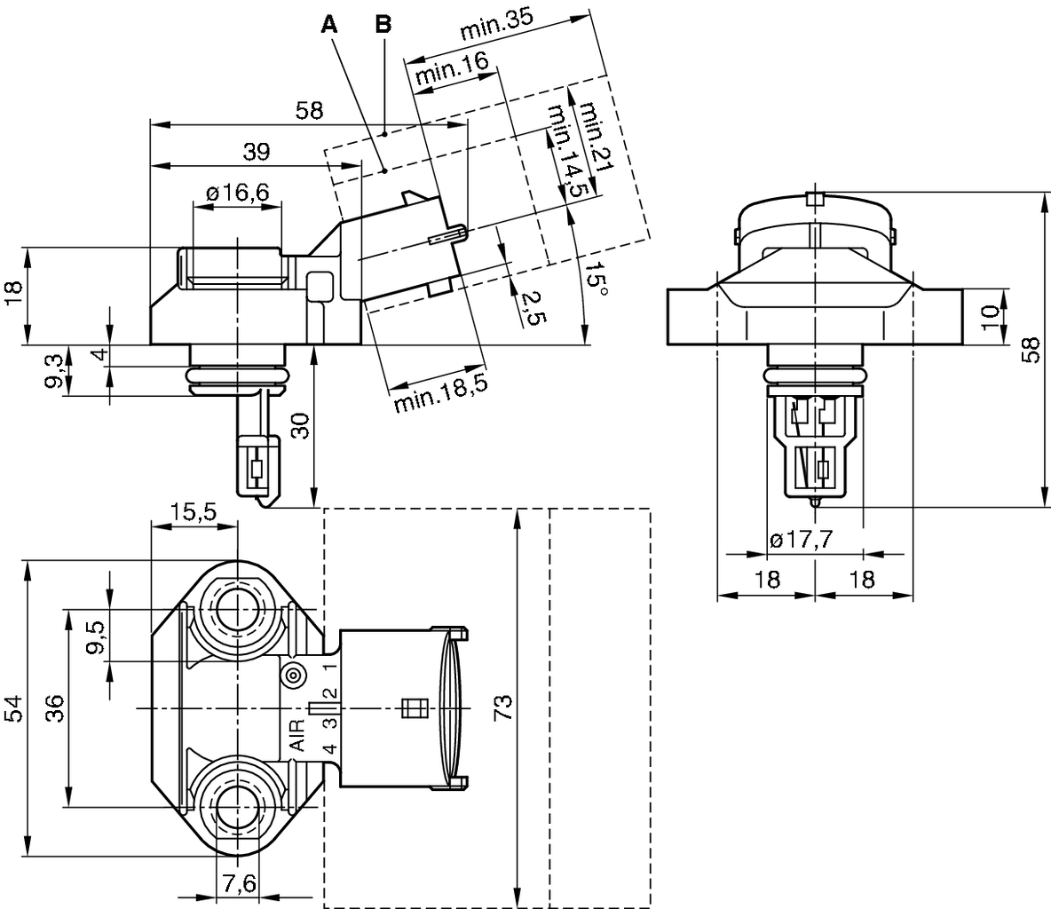 Bosch Vuldruk sensor 0 281 002 244
